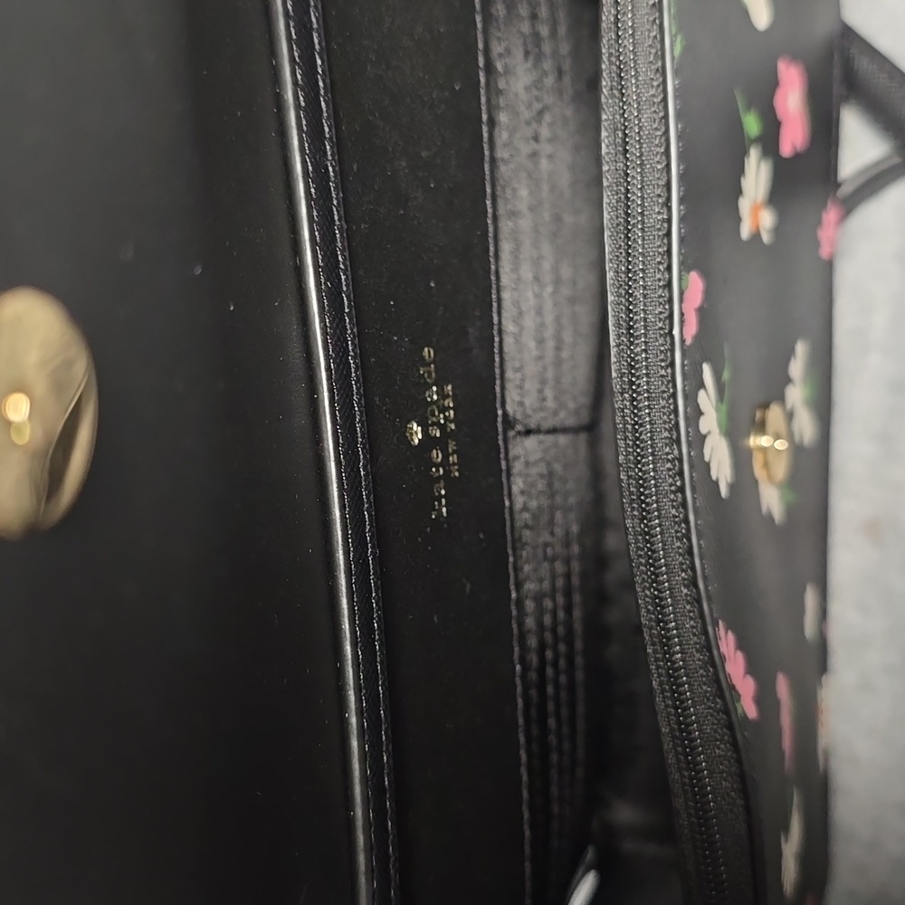 Kate Spade Small Flap Madison Black and Pink Floral Crossbody Bag NWT - Picture 6 of 8
